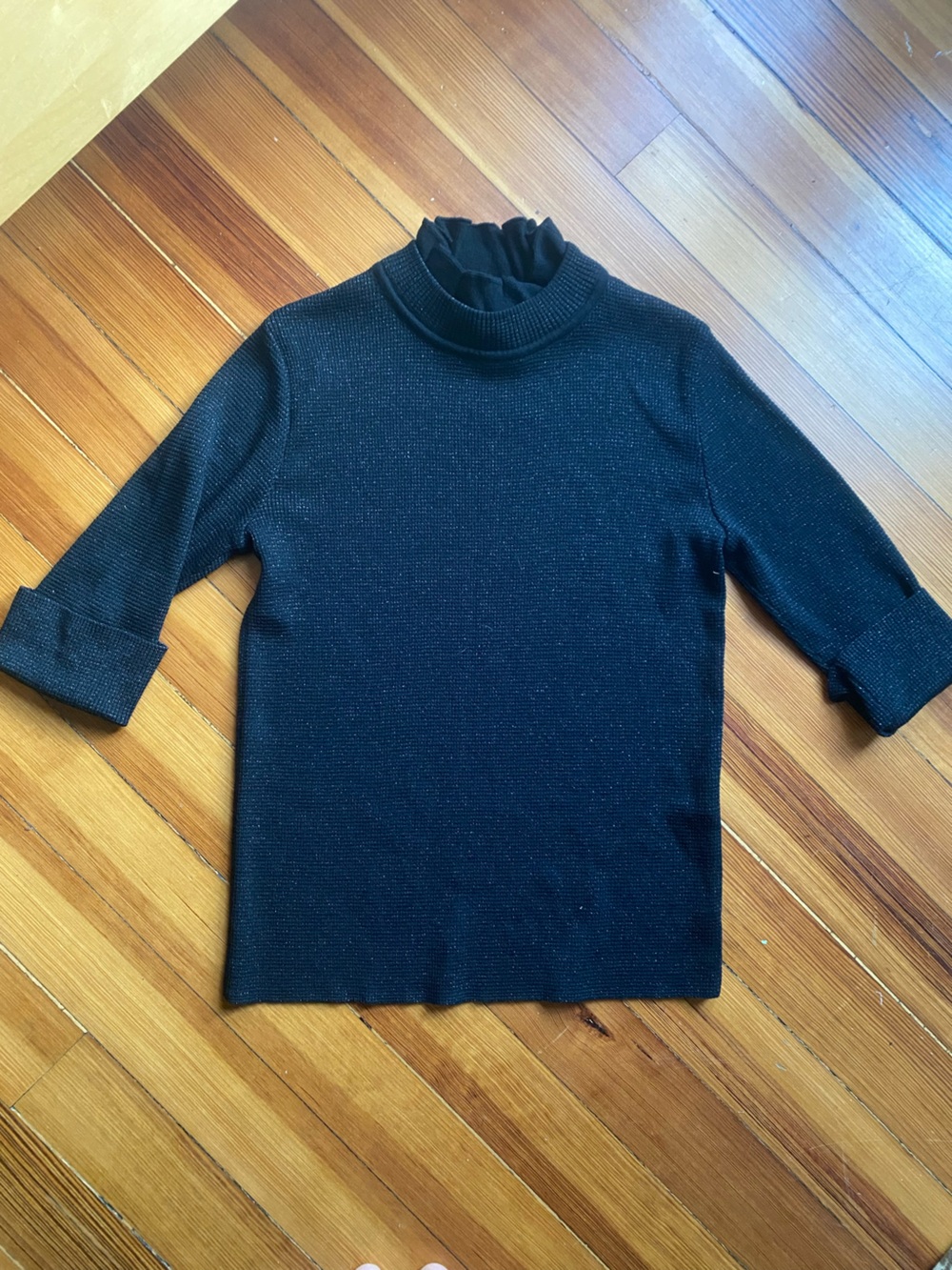 Molli glitter Black woop blend Mock Neck Knit Sweater